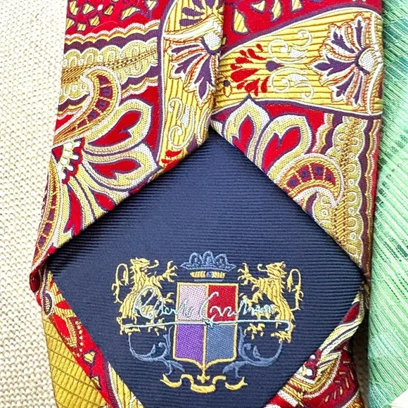 Set of 3 Roberto Calvalli Men's Patterned Silk Ties Vintage - Picture 2 of 14